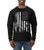 White United States Flag Distressed | USA | Mens American Pride Long Sleeve T-Shirt- Black- X-Large