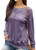 Womens Button Down Henley Shirts Long Sleeve Tunic Tops Thin Pullover Sweatshirt Purple M