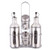 5 Piece Stacked Glass Steel Oil Cruet Vinegar Dispenser Salt Shaker Pepper Shaker Set With Holder Glass Kitchen Storage Olive Oil Dispenser