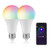 Smart Light Bulb- DoHome WiFi LED Light Bulb Color Changing LED Smart Bulb Compatible with Alexa- Apple Homekit and Google Assistant A19 E26 No Hub Required Remote Control Multicolor Light Bulb 2pcs