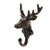 Cast Iron Decorative Wall Hooks Rustic Cast Iron Buck Deer Coat Hook (Brown)