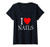 Womens I do nails nail tech V-Neck T-Shirt