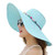 MYSNKU Womens Big Bowknot Straw Hat Large Floppy Foldable Roll up Beach Cap Sun Hat Summer UV Protection Beach Cap -Light Green-