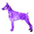 Doberman Dog Breed - Vinyl Decal Sticker - 12.5inch x 12inch - Purple Flames