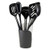 Hutzler Melamine Cooking Utensils and Crock Set- 6-pc- Black