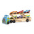 Melissa  and  Doug Mega Race-Car Carrier- Wooden Tractor and Trailer with 6 Race Cars -Frustration-Free Packaging-