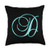 401Merch Monograms D Teal Black Turquoise Yellow Initial Monogram Letter Name Throw Pillow- 18x18- Multicolor