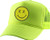 ALLNTRENDS Adult Trucker Hat Smiley Face Embroidered Baseball Cap Adjustable Snapback -Neon Yellow-