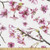 Ambesonne Cherry Blossom Fabric by The Yard- Watercolor Style Oriental Pattern with Sakura Branch- Decorative Fabric for Upholstery and Home Accents- 2 Yards- Green Brown
