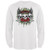 Old Glory Skull  and  Roses White Adult Long Sleeve T-Shirt - X-Large