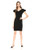 Lark  and  Ro Women's Flutter Sleeve Double V Neck Sheath Dress- Black- 6