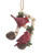 Kurt Adler Red Cardinal Bird On Birch Branch Music Note Ornament - Beam Note