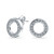 Geometric Cubic Zirconia Pave CZ Open Circle Round Disc O Stud Earrings For Women 925 Sterling Silver