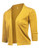 URRU Women's Vintage Cropped Shrug Open Front 4/3 Long Sleeve Bolero Cardigan Sweaters Yellow XL