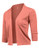 URRU Women's 3/4 Sleeve Open Front Cropped Cardigan Sweater Lightweight Knit Short Shrugs Peach XL