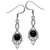 Silvershake 6mm Genuine Round Shape Black Onyx 925 Sterling Silver Triquetra Celtic Knot Dangle Hook Earrings