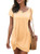 ROSKIKI Womens Summer Solid Casual V Neck Short Sleeve Twist Knot Tunic Mini Dress Yellow Medium