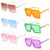 6 Pieces Square Oversized Sunglasses Bulk Flat Top Fashion Trendy Shades Sunglasses for Women Men UV400 Protection