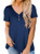 Womens Navy Summer Short Sleeve Tee Shirts Plus Size Flowy Tshirt Tops 2XL