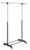 Whitmor Adjustable Rolling Clothes Organizer Chrome Garment Rack- Black and Silver