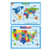 TOYANDONA World Map and USA Map Wall Chart Poster of The United States and The World for Kids 2pcs