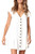 WSIRMET Women's Summer V Neck Short Sleeve Button Down T-Shirt Ruffles Swing Loose Casual Midi Skater Short Dress White