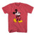 Disney Mickey Mouse Classic Distressed Standing T-Shirt -Red Heather- XX-Large-