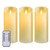 5PLOTS Real Wax Flameless Candles(D3×H7) - Amber Yellow LED Candles and Battery Candles - Indoor and Outdoor Battery Operated with Remote Control Timer - Battery Operated, Moving Wick - Set of 3