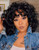 KEAT Short Curly Afro Wigs for Black Women- 14'' Kinky Curly Wavy Black Wig with Bangs- Cute Fashion Natural Looking Synthetic Hair Replacement Wigs Heat Resistant for Daily Party K001BK