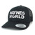 Armycrew Flexfit Oversize XXL Wayne's World Embroidered Retro Trucker Mesh Cap - Black - 2XL