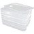 MAVENPICK 4 Pcs Plastic Refrigerator Egg Trays- Egg Storage Box- Stackable Plastic Egg Containers with 96 Egg Grooves for Fridge Kitchen Restaurant