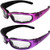 2 Pairs of Birdz Eyewear Chill Women's Foam Padded Motorcycle Sunglasses Pink  and  Purple Frames Clear Lenses