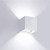 TOHUU LED Aluminum Waterproof Wall Lamp-12W 85-265V 6000K Daylight White Light-Adjustable Modern Outdoor Wall Sconce for Porch Garden Bedroom Stairway-White Shell-Cold White-Dimmable-