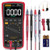 Auto Ranging Digital Multimeter TRMS 6000 with Battery Alligator Clips Test Leads AC/DC Voltage/Account-Voltage Alert- Amp/Ohm/Volt Multi Tester/Diode-EBTN Screen-Red-