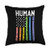 Gay Cloths Gift Proud LGBT-Q Pride Ally Human Gay Pride American Flag Proud LGBT-Q Patriotic Ally Throw Pillow- 18x18- Multicolor