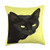 taiche Jet Black Cat With Yellow Eyes Vector Portrait Throw Pillow- 18x18- Multicolor