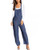 ACHIOOWA Women Baggy Wide Leg Overalls Plus Size Loose Jumpsuits Casual Denim Bib Pants Rompers Blue XL