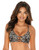 RELLECIGA Women's Leopard Strappy Longline Triangle Bikini Top Size Large