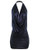 Deep Sexy V-Neck Halter Backless Party Club Mini Dress Foil Royal M Deep Sexy V-Neck Halter Backless Party Club Mini Dress Foil Royal M
