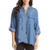 Karen Kane Women's LACE-UP WRAP Hem TOP- Chambray- Extra Small