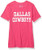 NFL Dallas Cowboys Womens Coaches Too Crew- Pink- X-Large