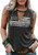American Flag Tank Tops Women Patriotic Shirt USA Flag Stars Stripes Print Sleeveless T-Shirt 4th of July Tee Tops -Grey2- Medium-