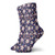 Floral Fashion Compression Socks-Pastel Colored Doodle Flowers Blooming Foliage-Performance Polyester Cushioned Athletic Crew Socks for Running-Athletic-Purple Pale Pink -12 inch