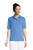 Lands' End Womens Moisture Wick Polo Chicory Blue Pinstripe Regular Small