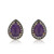 925 silver stud- purple stud earring- gemstone stud earrings- girls stud earrings- silver stud earring for women