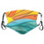 Comfortable Windproof mask- Sun-Abstract Sunset And Sunrise Concept With Ocean Sea Waves Backdrop-Turquoise Orange And Yellow-Printed Facial Decorations for Adult