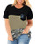 Ritera Plus Size Short Sleeve Tops for Women Color Block Tunic Top Sequin Pocket Tee Camouflage Summer Sweatshirt Army Green Camouflage 3XL