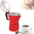 Nicoone Moka Pot Stovetop Espresso Maker- Aluminium Stovetop Coffee Maker 3 Cup - 150Ml -- Italian Style Espresso Maker Moka Pot for Home Office- Red