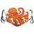 Outdoor Windproof Mask Octopus Octopus Pattern Illustration Underwater World Wild Nature Themed Artwork Print Orange White Printed Facial Decorations For Teens Child
