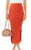 Theenkoln Women's Skirts Long High Waisted Elegant Slit Party Pencil Skirt Midi Maxi Bodycon Skirt Orange Small